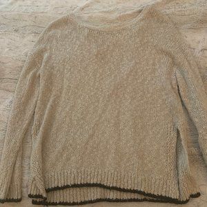 cream and black sweater